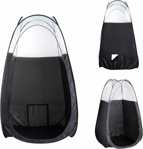 Naked Sun XL Portable Spray Tan Tent – Extra Large Pop Up Tent for Professional Tanning, Heavy Duty Fabric Mobile Spray Room with Carrying Bag & Easy Clean Floor - Black Avelisse
