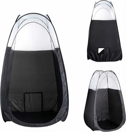 Naked Sun XL Portable Spray Tan Tent – Extra Large Pop Up Tent for Professional Tanning, Heavy Duty Fabric Mobile Spray Room with Carrying Bag & Easy Clean Floor - Black Avelisse
