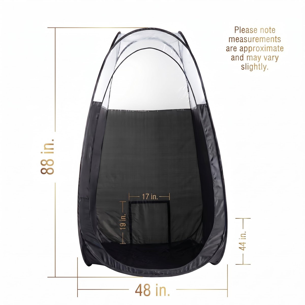Naked Sun XL Portable Spray Tan Tent – Extra Large Pop Up Tent for Professional Tanning, Heavy Duty Fabric Mobile Spray Room with Carrying Bag & Easy Clean Floor - Black Avelisse