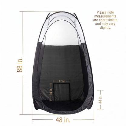 Naked Sun XL Portable Spray Tan Tent – Extra Large Pop Up Tent for Professional Tanning, Heavy Duty Fabric Mobile Spray Room with Carrying Bag & Easy Clean Floor - Black Avelisse