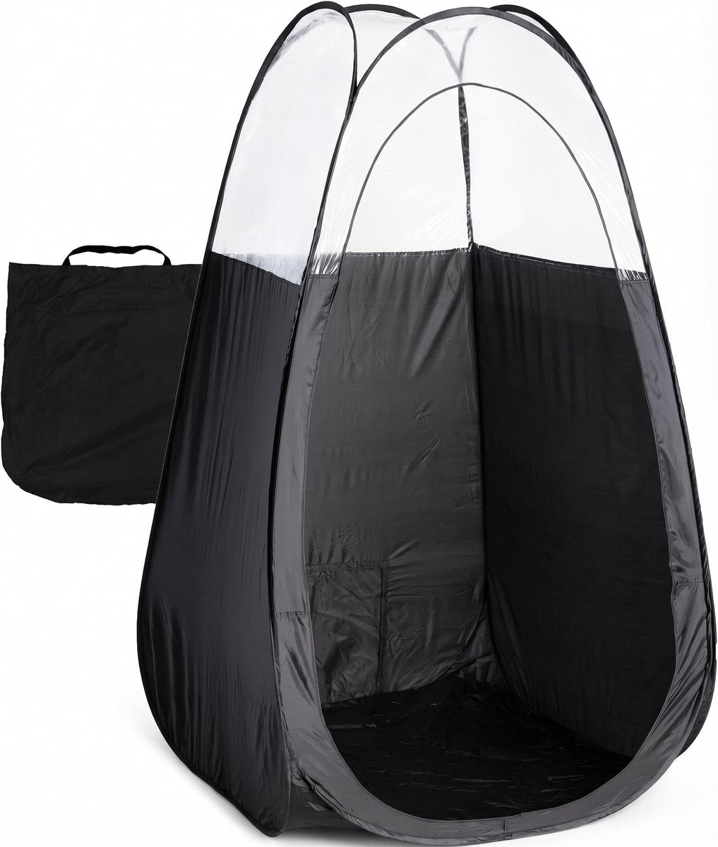 Naked Sun XL Portable Spray Tan Tent – Extra Large Pop Up Tent for Professional Tanning, Heavy Duty Fabric Mobile Spray Room with Carrying Bag & Easy Clean Floor - Black Avelisse