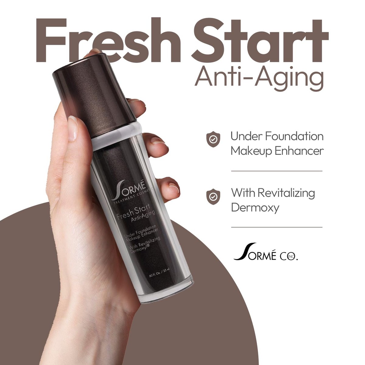 Sormé Fresh Start Under Foundation Makeup Enhancer – Anti-Aging Primer for Mature Skin, Hydrating Face Primer for Normal & Dry Skin, 25 ml with Dermaxyl Avelisse