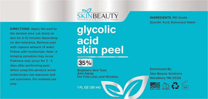 Glycolic Acid 35% Skin Chemical Peel - Buffered - Alpha Hydroxy (AHA) for Acne, Oily Skin, Wrinkles, Blackheads, Large Pores, Dull Skin (1 oz/30 ml) Avelisse