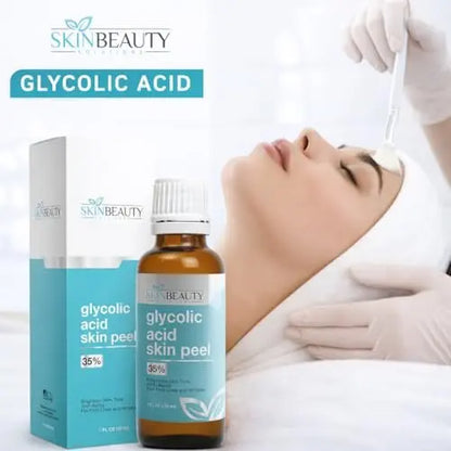 Glycolic Acid 35% Skin Chemical Peel - Buffered - Alpha Hydroxy (AHA) for Acne, Oily Skin, Wrinkles, Blackheads, Large Pores, Dull Skin (1 oz/30 ml) Avelisse