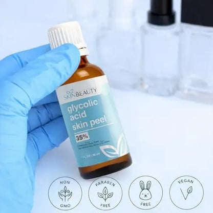 Glycolic Acid 35% Skin Chemical Peel - Buffered - Alpha Hydroxy (AHA) for Acne, Oily Skin, Wrinkles, Blackheads, Large Pores, Dull Skin (1 oz/30 ml) Avelisse