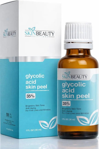 Glycolic Acid 35% Skin Chemical Peel - Buffered - Alpha Hydroxy (AHA) for Acne, Oily Skin, Wrinkles, Blackheads, Large Pores, Dull Skin (1 oz/30 ml) Avelisse