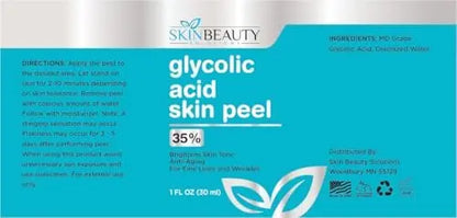 Glycolic Acid 35% Skin Chemical Peel - Buffered - Alpha Hydroxy (AHA) for Acne, Oily Skin, Wrinkles, Blackheads, Large Pores, Dull Skin (1 oz/30 ml) Avelisse