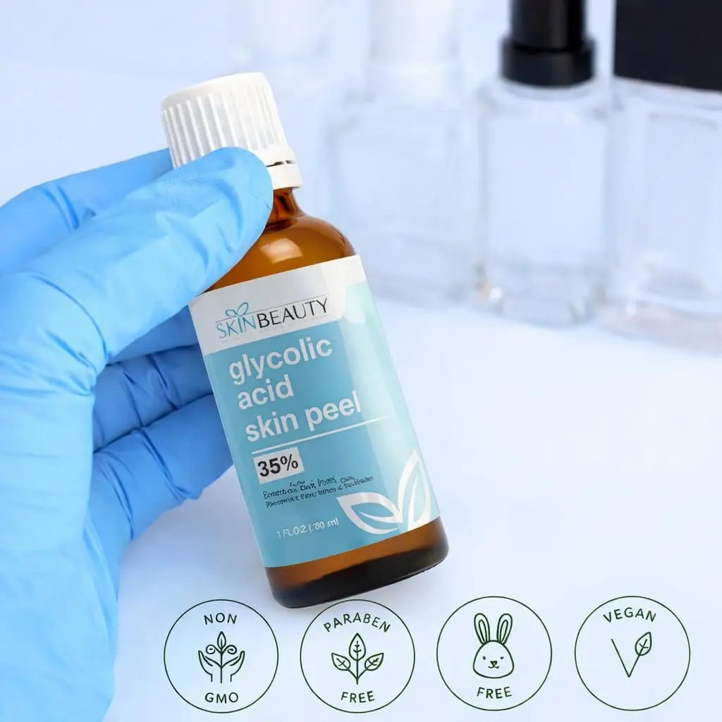 Glycolic Acid 35% Skin Chemical Peel - Buffered - Alpha Hydroxy (AHA) for Acne, Oily Skin, Wrinkles, Blackheads, Large Pores, Dull Skin (1 oz/30 ml) Avelisse