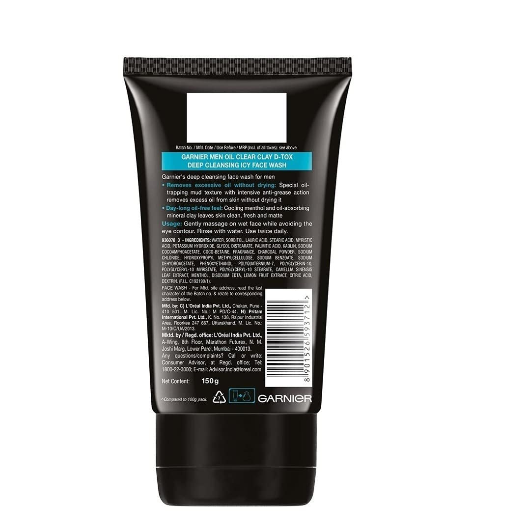 Garnier Men Oil Clear Face Wash, 100g – Deep Cleansing Gel for Oily Skin - görsel 17