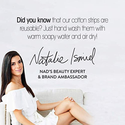 Nad's Original Natural Hair Removal Gel Wax Kit - No-Heat Full Body Waxing with Strips, 6 oz Avelisse