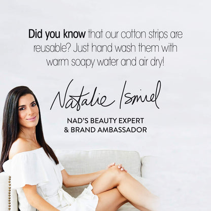 Nad's Original Natural Hair Removal Gel Wax Kit - No-Heat Full Body Waxing with Strips, 6 oz Avelisse