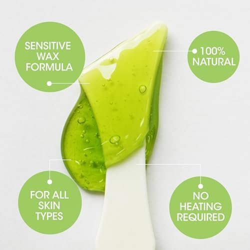 Nad's Original Natural Hair Removal Gel Wax Kit - No-Heat Full Body Waxing with Strips, 6 oz Avelisse