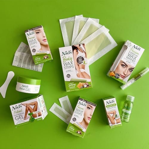 Nad's Original Natural Hair Removal Gel Wax Kit - No-Heat Full Body Waxing with Strips, 6 oz Avelisse