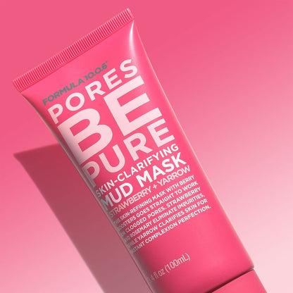 FORMULA 10.0.6 Pores Be Pure Skin-Clarifying Mud Mask for Pore Minimizing, 3.4 fl oz (100ml)