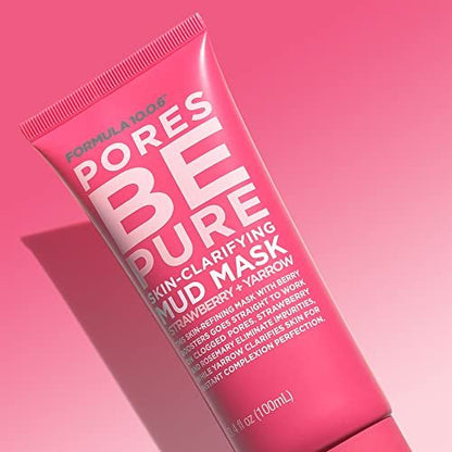 FORMULA 10.0.6 Pores Be Pure Skin-Clarifying Mud Mask for Pore Minimizing, 3.4 fl oz (100ml)