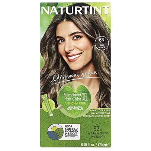 Naturtint Permanent Hair Color 6N Dark Blonde - Ammonia-Free, 100% Grey Coverage, 1 Kit - görsel 2
