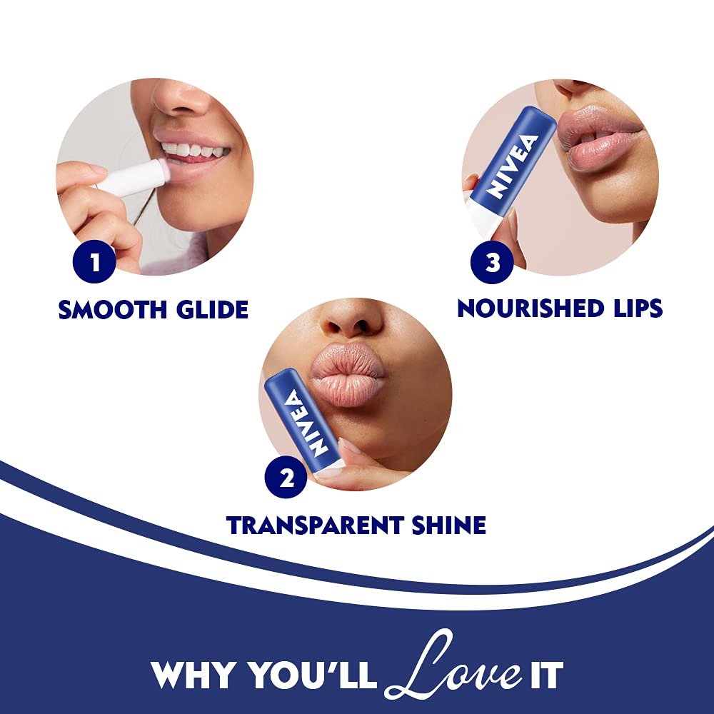 NIVEA Lipcare Essential Lip Balm - 0.17 oz Stick, Moisturizing & Protective Care - görsel 9