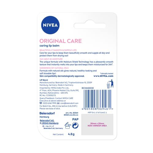 NIVEA Lipcare Essential Lip Balm - 0.17 oz Stick, Moisturizing & Protective Care - görsel 14