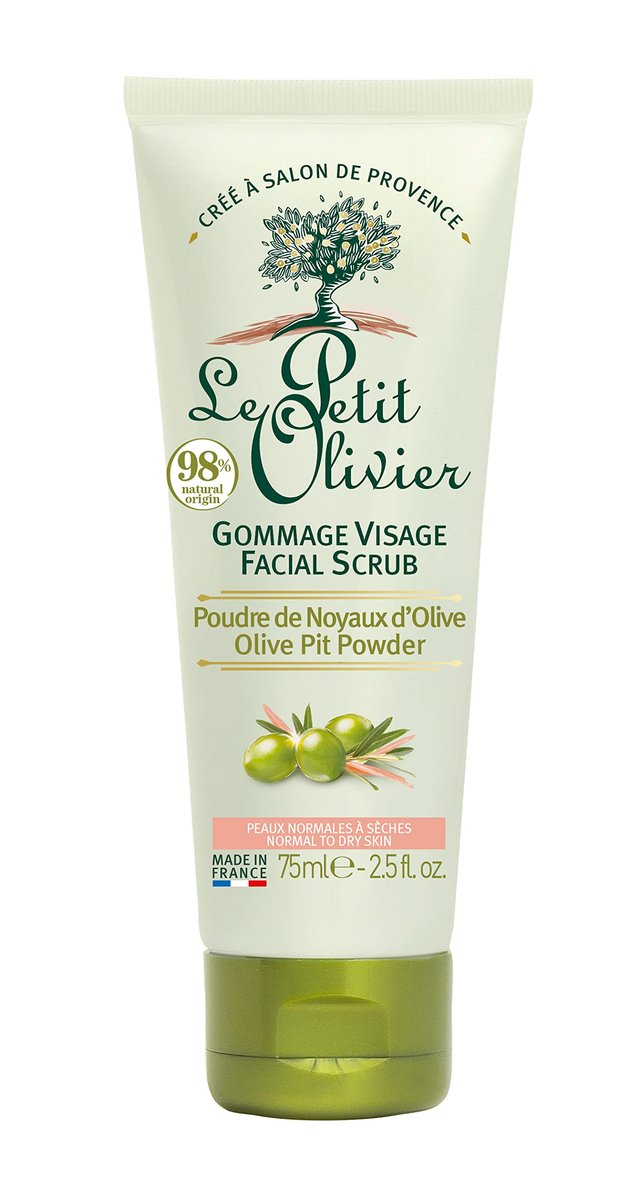 Le Petit Olivier Facial Scrub for Normal to Dry Skin – Gentle Exfoliation with Olive Pit Powder, 2.5 oz - görsel 1