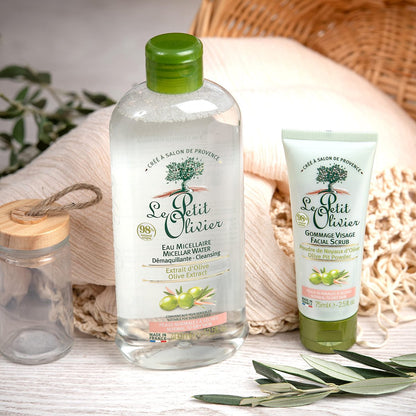 Le Petit Olivier Facial Scrub for Normal to Dry Skin – Gentle Exfoliation with Olive Pit Powder, 2.5 oz