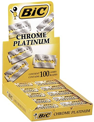 BIC Chrome Platinum Double Edge Razor Blades – 50 Count (5 Count Pack of 10)