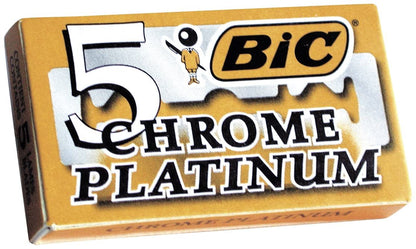 BIC Chrome Platinum Double Edge Razor Blades – 50 Count (5 Count Pack of 10)