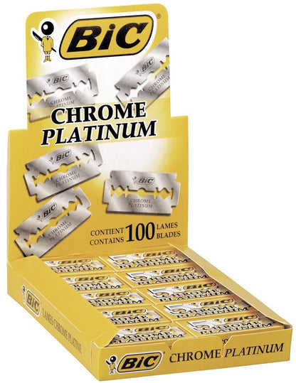 BIC Chrome Platinum Double Edge Razor Blades – 50 Count (5 Count Pack of 10)