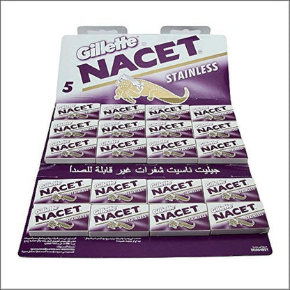 100 NACET Stainless Double Edge Razor Blades – 5 Count (Pack of 20)