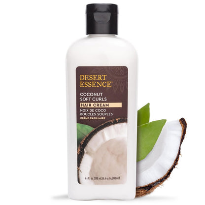 Desert Essence Coconut Soft Curls Hair Cream - Hydrating Curl Cream for Curly Hair - Silicone-Free, Vegan, Cruelty-Free - 6.4 oz Avelisse