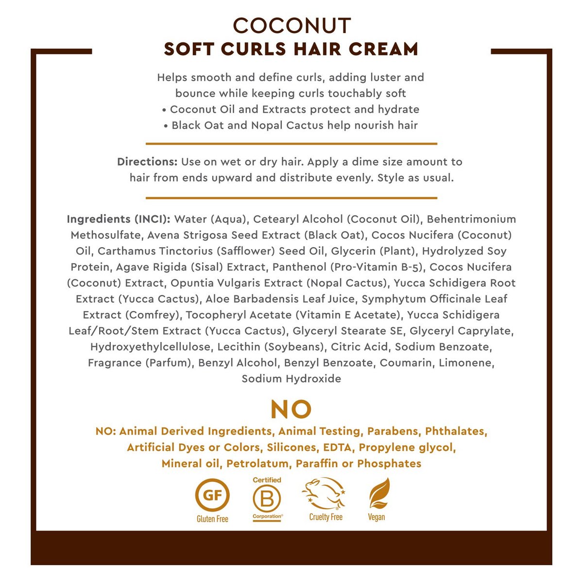 Desert Essence Coconut Soft Curls Hair Cream - Hydrating Curl Cream for Curly Hair - Silicone-Free, Vegan, Cruelty-Free - 6.4 oz Avelisse