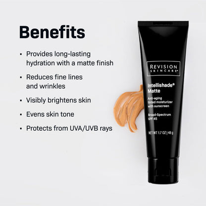 Revision Skincare Intellishade® Matte SPF 45 Anti-Aging Tinted Sunscreen for Face, Oil-Free Moisturizer with SPF and Vitamin C, Pore Minimizing Sunscreen for Oily and Combination Skin, 1.7 oz Avelisse