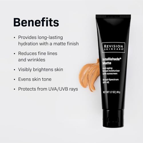 Revision Skincare Intellishade® Matte SPF 45 Anti-Aging Tinted Sunscreen for Face, Oil-Free Moisturizer with SPF and Vitamin C, Pore Minimizing Sunscreen for Oily and Combination Skin, 1.7 oz Avelisse