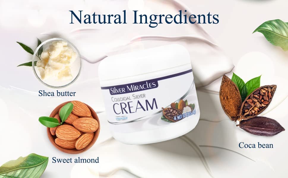 Silver Miracles Colloidal Silver Cream - 4oz - Scent & Dye Free, Moisturizes Dry Skin, Made with 99.999% Pure Silver - görsel 12