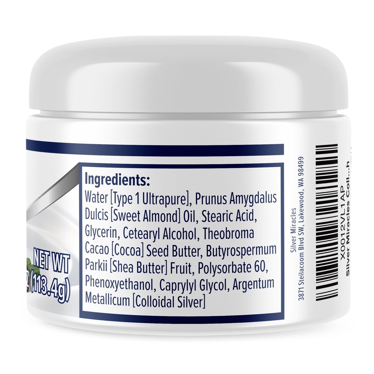 Silver Miracles Colloidal Silver Cream - 4oz - Scent & Dye Free, Moisturizes Dry Skin, Made with 99.999% Pure Silver - görsel 3