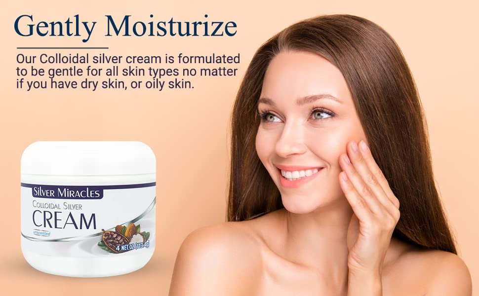 Silver Miracles Colloidal Silver Cream - 4oz - Scent & Dye Free, Moisturizes Dry Skin, Made with 99.999% Pure Silver - görsel 9