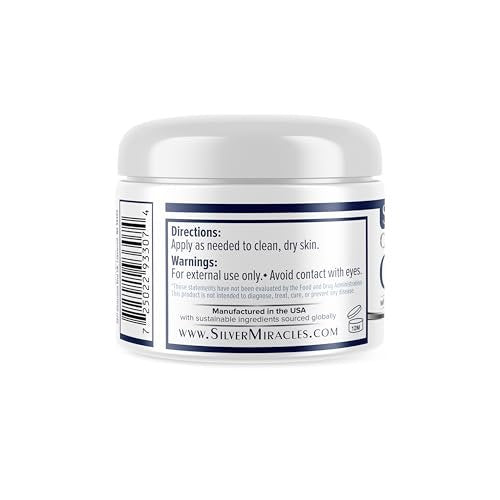 Silver Miracles Colloidal Silver Cream - 4oz - Scent & Dye Free, Moisturizes Dry Skin, Made with 99.999% Pure Silver - görsel 6