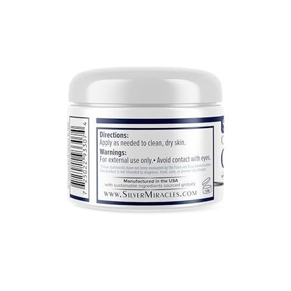 Silver Miracles Colloidal Silver Cream - 4oz - Scent & Dye Free, Moisturizes Dry Skin, Made with 99.999% Pure Silver