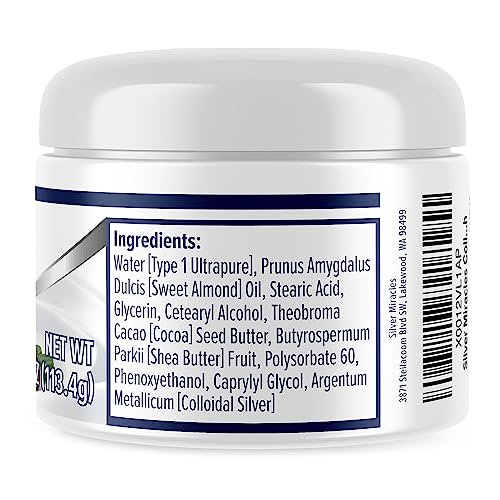 Silver Miracles Colloidal Silver Cream - 4oz - Scent & Dye Free, Moisturizes Dry Skin, Made with 99.999% Pure Silver - görsel 4