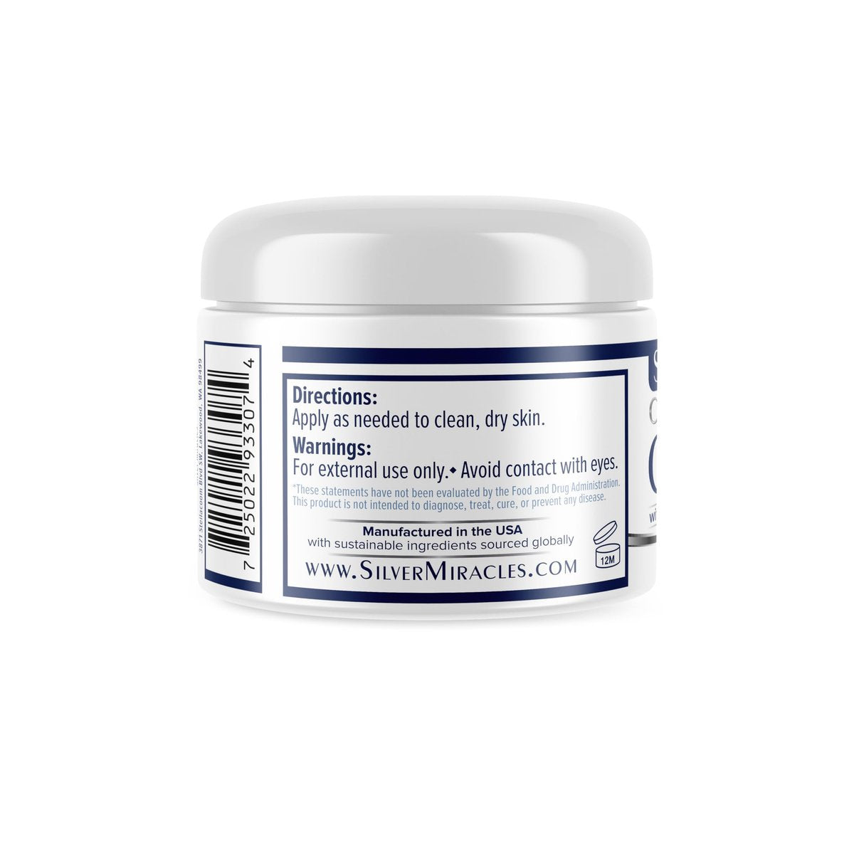 Silver Miracles Colloidal Silver Cream - 4oz - Scent & Dye Free, Moisturizes Dry Skin, Made with 99.999% Pure Silver - görsel 5