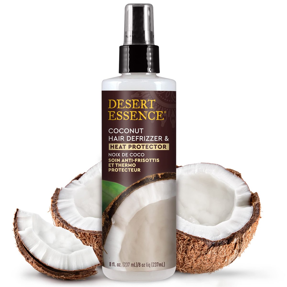 Desert Essence Coconut Hair Defrizzer & Heat Protector - 8.5 fl oz, Gluten Free, Vegan, Cruelty Free Avelisse
