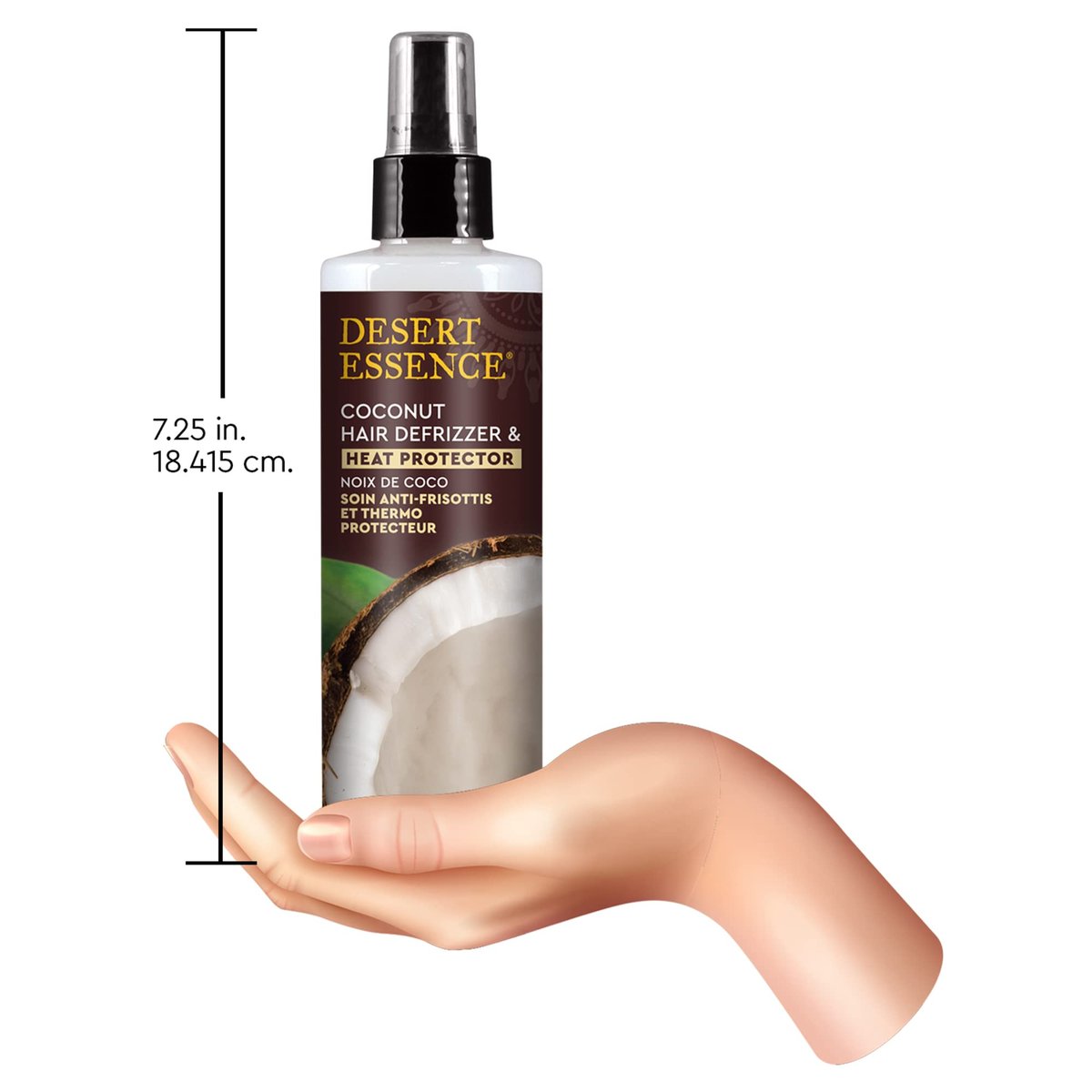 Desert Essence Coconut Hair Defrizzer & Heat Protector - 8.5 fl oz, Gluten Free, Vegan, Cruelty Free Avelisse