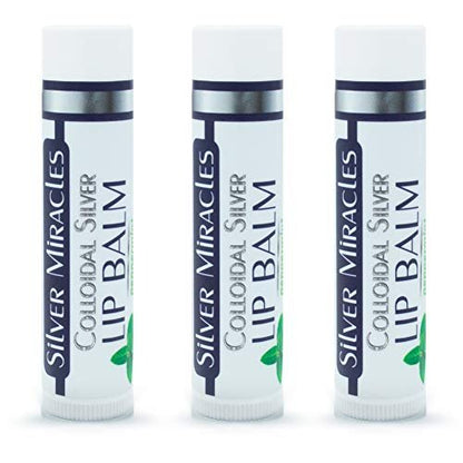 Silver Miracles Colloidal Silver Lip Balm - 3 Pack (0.15 oz Each) Avelisse