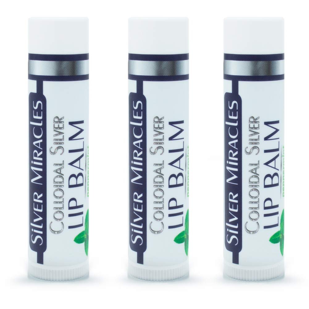 Silver Miracles Colloidal Silver Lip Balm - 3 Pack (0.15 oz Each) Avelisse