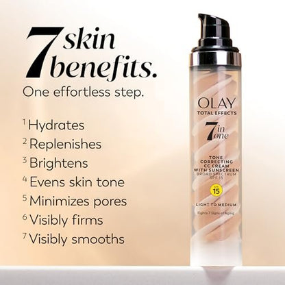 Olay Total Effects Tone Correcting Face Moisturizer with Sunscreen SPF 15 for Light to Medium Skin Tones - 1.7 oz Avelisse