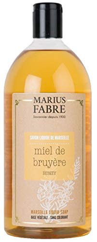 Marius Fabre Marseille Liquid Soap Refill - Honey & Heather, 33.81 Fl Oz (1 Liter)