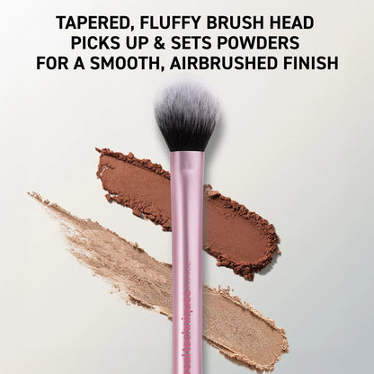 Real Techniques Setting Brush – Ultra Plush Custom Cut Synthetic Bristles, Extended Aluminum Ferrule, Buildable Coverage
