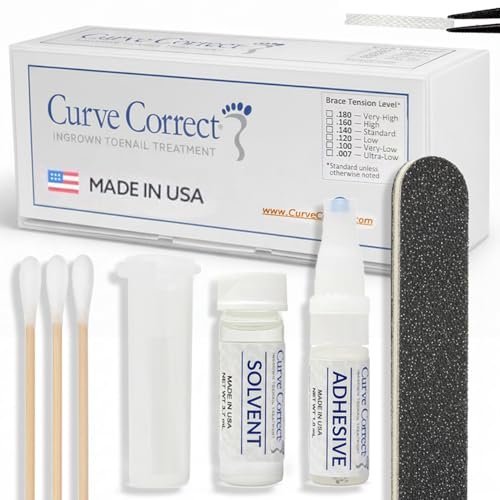 CurveCorrect Ingrown Toenail Treatment Kit – 10 Clear Braces for Pain Relief & Curved Toe Correction Avelisse