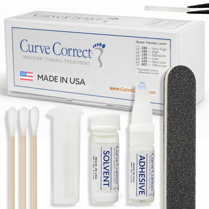 CurveCorrect Ingrown Toenail Treatment Kit – 10 Clear Braces for Pain Relief & Curved Toe Correction Avelisse