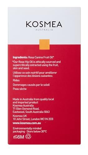 Kosmea Rosehip Oil – Anti-Aging Face & Body Oil, Super-Critically Extracted, 0.68 fl oz Avelisse