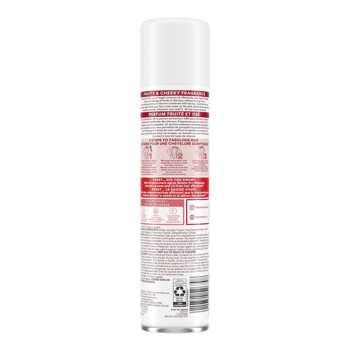 Batiste Dry Shampoo Cherry Fragrance - 6.73 fl. oz. - Refreshing No-Wash Hair Cleanser - görsel 11